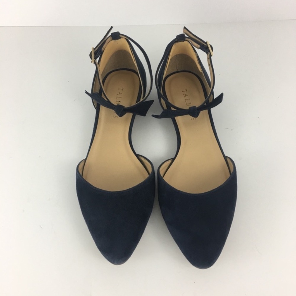 Navy blue suede flats